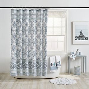 Peri Textured Paisley Extra Long Shower Curtain