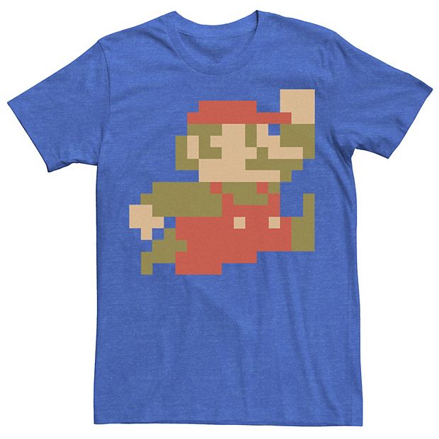 Super Mario Brothers Mens T Shirt 8 bit Jumping Mario Image Medium