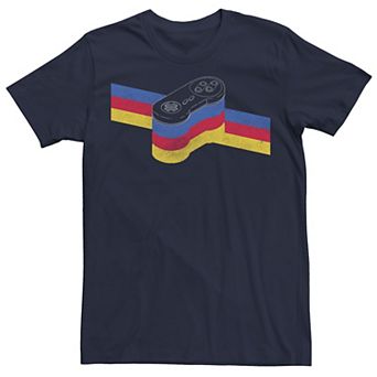 Men's Nintendo SNES Controller Stripe Rainbow Tee