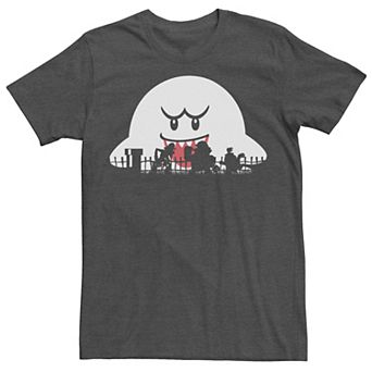 Men's Super Mario Boo Trick Or Treat Halloween Silhouette Tee