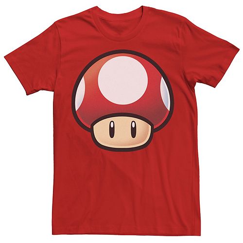 Men's Nintendo Super Mario Red Mushroom Big Face Graphic Tee