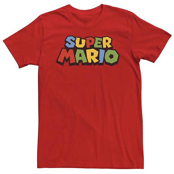 Men's Nintendo Super Mario Colorful Game Left Chest Pocket Logo Graphic Tee