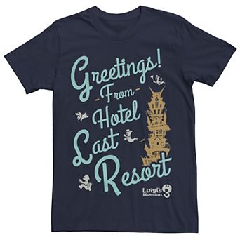 Men's Nintendo Luigi's Mansion 3 Greetings From Hotel Last Resort Graphic Tee