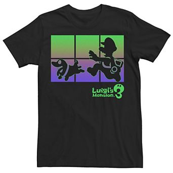Men's Nintendo Luigi's Mansion 3 Luigi And Polterpup Silhouette Graphic Tee