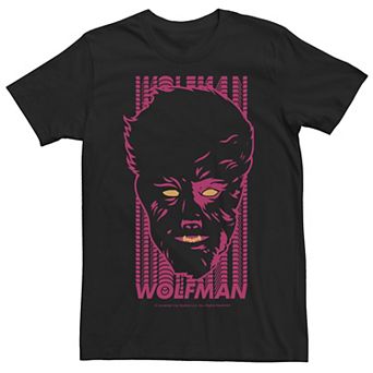 Men's Universal Monsters The Wolf Man Pink Hue Portrait Tee