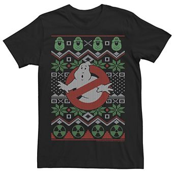 Men's Ghostbusters Ugly Sweater Collage Knit Graphic Tee
