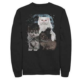 Men's Heavy Metal Cats In Space Pullover Fleece