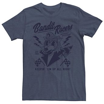 Men's Bandit Racers Raccoon Keepin Em Up All Night Graphic Tee