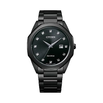 Citizen Eco Drive Men s Corso Diamond Accent Black Ion Plated Watch BM7495 59G