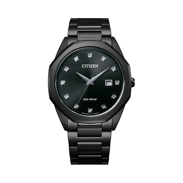 Citizen black 2025 diamond watch