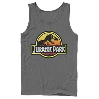 Men's Jurassic Park Sunset Circle Logo Outlined Graphic Tank Top