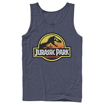 Men's Jurassic Park Sunset Circle Logo Outlined Graphic Tank Top