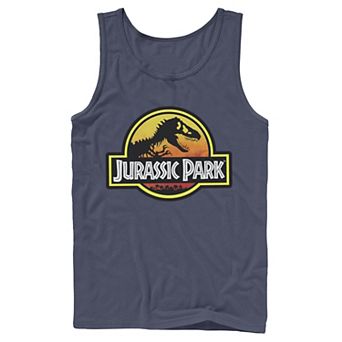 Men's Jurassic Park Sunset Circle Logo Outlined Graphic Tank Top