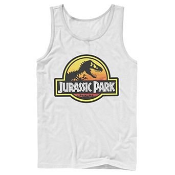 Men's Jurassic Park Sunset Circle Logo Outlined Graphic Tank Top