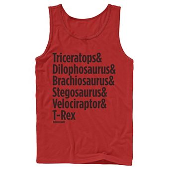 Men's Jurassic Park Dinosaur Name Types Graphic Tank Top