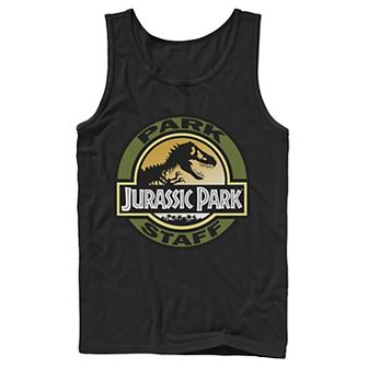 Men's Jurassic Park Staff Icon T-Rex Skeleton Tank Top
