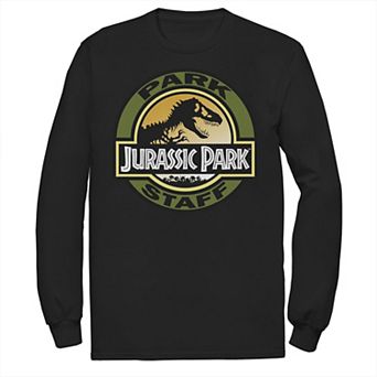 Men's Jurassic Park Staff Icon T-Rex Skeleton Long Sleeve Tee