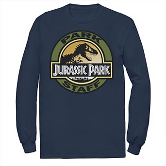Men's Jurassic Park Staff Icon T-Rex Skeleton Long Sleeve Tee