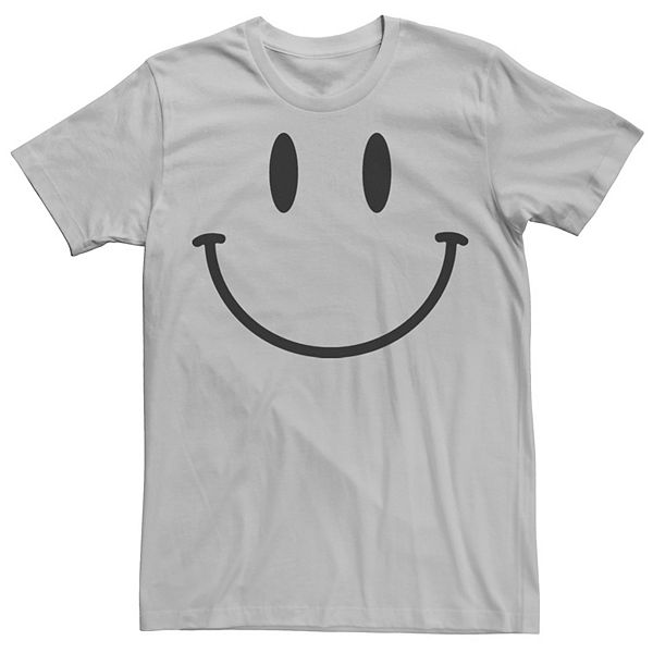 Men's Smiley Face Line Art Graphic Tee