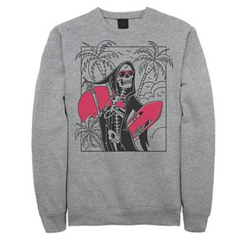 Men's Grim Reaper Surfs Up Portrait Fleece