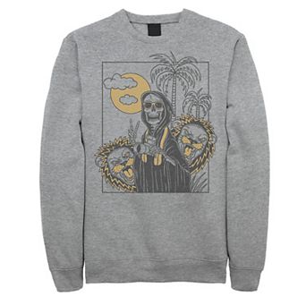 Men's Grim Reaper Safari Line Art Portrait Fleece