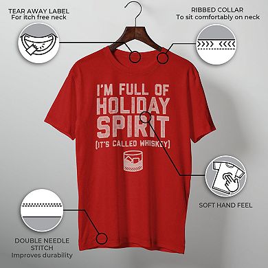 Men's Full Of Holiday Spirit Whiskey Graphic Tee