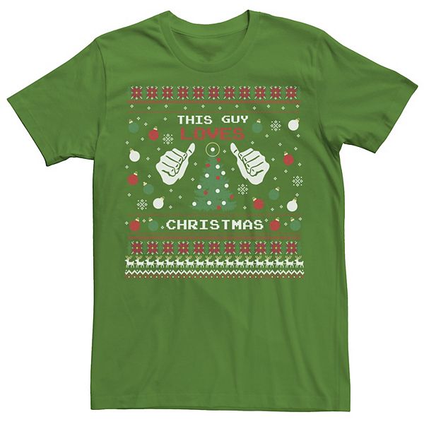 Men's This Guy Loves Christmas Ugly Sweater Style Graphic Tee