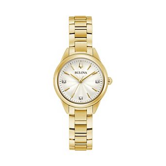 Bulova Women's Diamond Accent Gold-Tone Watch - 97P150