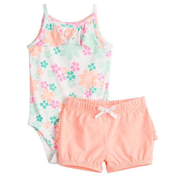 Baby Girl Jumping Beans® Camisole Bodysuit & Bubble Shorts Set