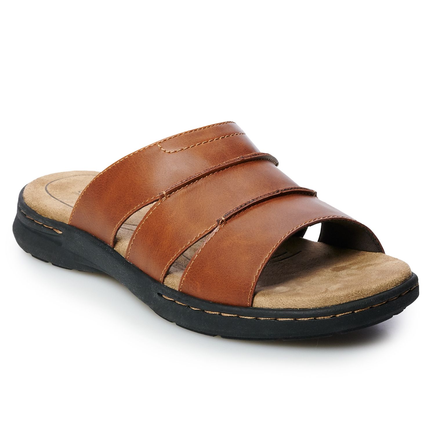 tan slip on sandals