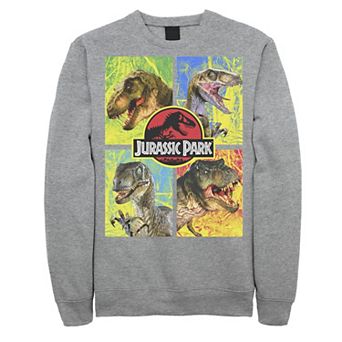 Men's Jurassic Park Four Different Dinosaur Faces Sweatshirt