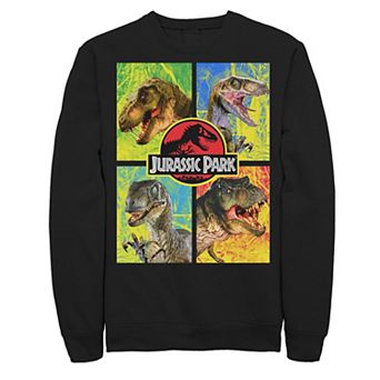 Men's Jurassic Park Four Different Dinosaur Faces Sweatshirt