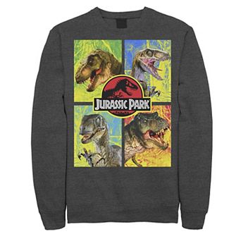 Men's Jurassic Park Four Different Dinosaur Faces Sweatshirt