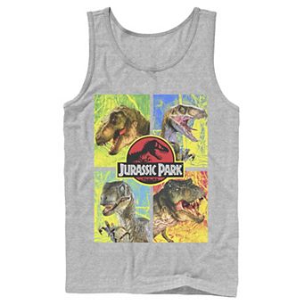 Men's Jurassic Park Four Different Dinosaur Faces Tank Top