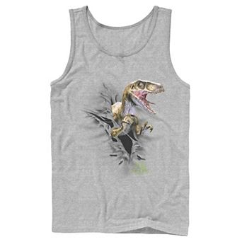 Men's Jurassic Park Velociraptor Tears Through Tank Top