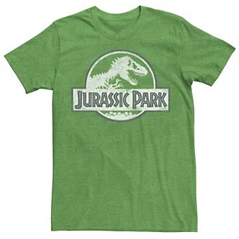 Men's Jurassic Park White Distressed Circle Logo Graphic Tee