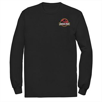 Mens Jurassic Park Logo Red & Yellow Pocket Tee