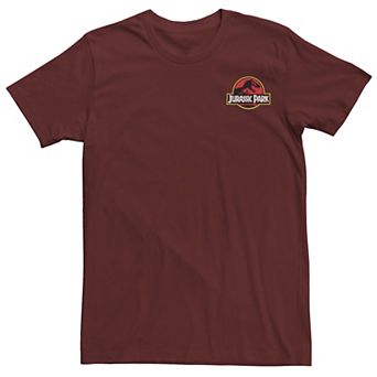 Men's Jurassic Park Logo Red & Yellow Pocket Tee