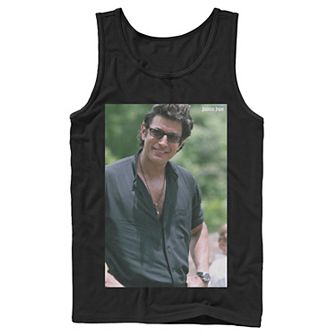Men's Jurassic Park Jeff Goldblum Smile Poster Style Tank Top