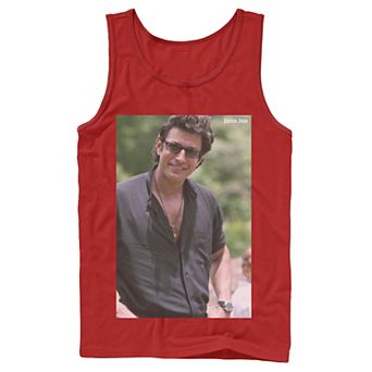 Men's Jurassic Park Jeff Goldblum Smile Poster Style Tank Top