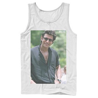 Men's Jurassic Park Jeff Goldblum Smile Poster Style Tank Top
