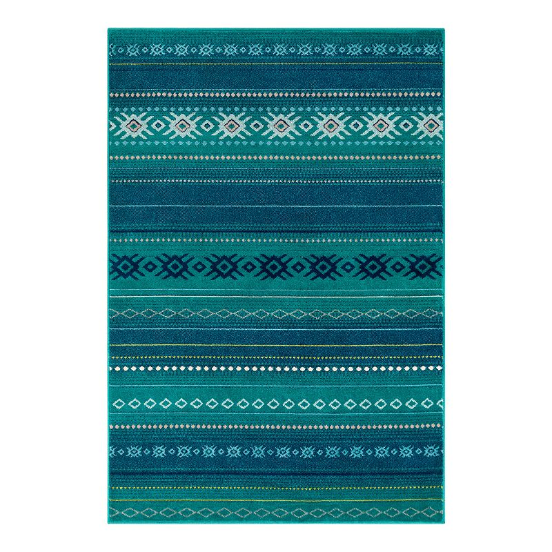 Decor 140 Emilia Bohemian Area Rug, Blue, 9X13 Ft