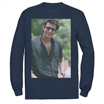 Men's Jurassic Park Jeff Goldblum Smile Poster Style Long Sleeve Graphic Tee