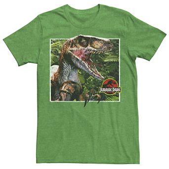 Men's Jurassic Park Raptor Coming Out Of Forest Graphic Tee