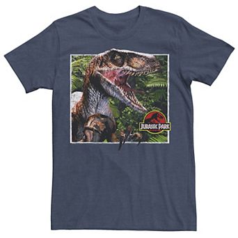 Men's Jurassic Park Raptor Coming Out Of Forest Graphic Tee