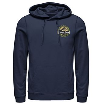 Men's Jurassic Park Staff Logo Pocket Patch Graphic Pullover Hoodie