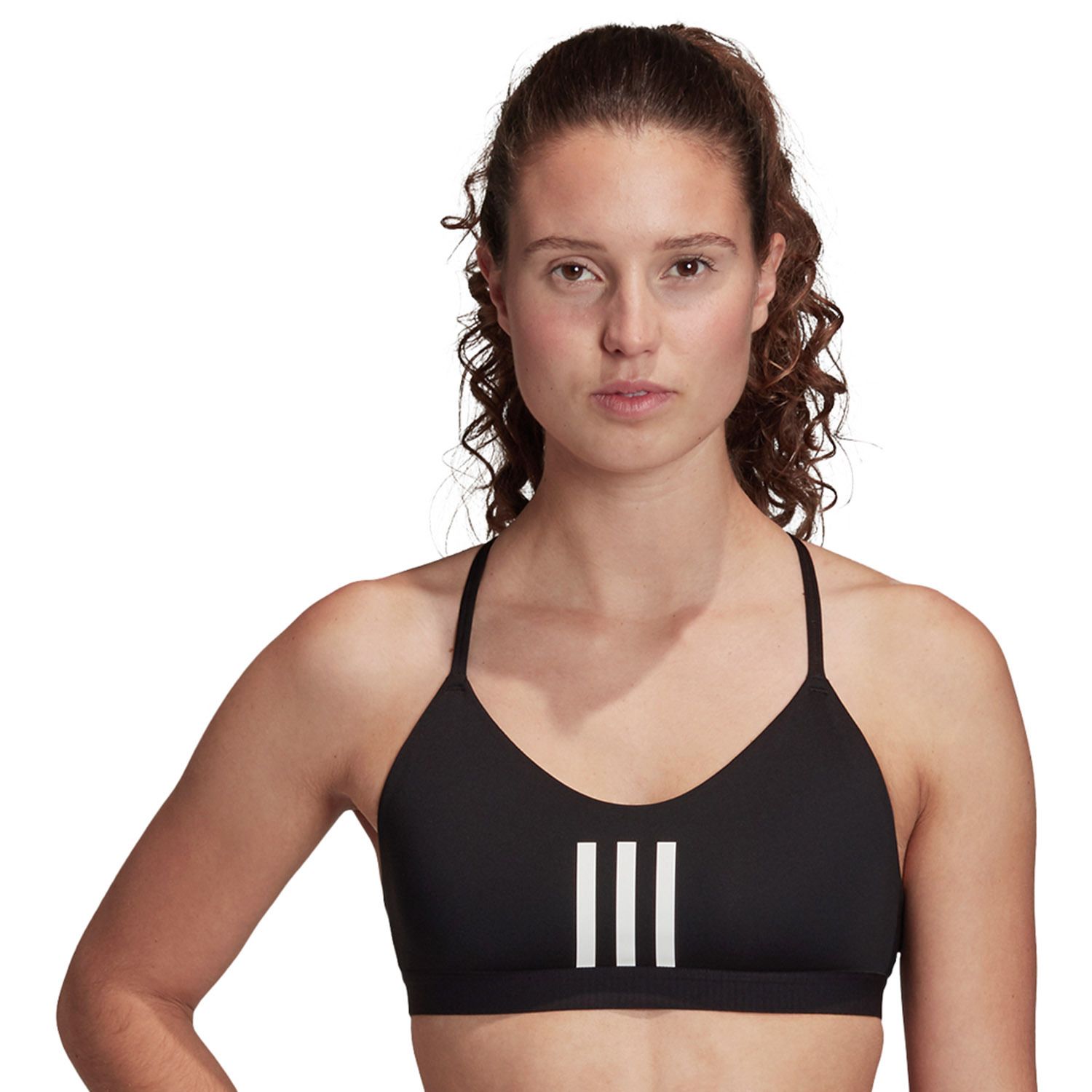 adidas 3 stripe sports bra