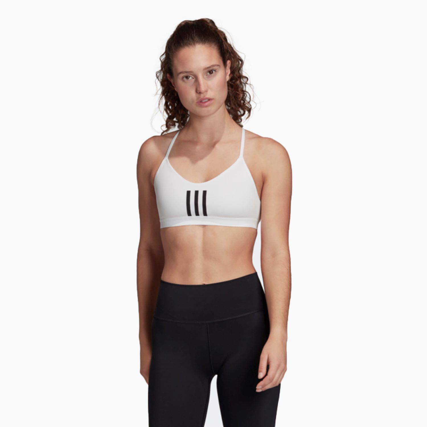 white adidas sports bra