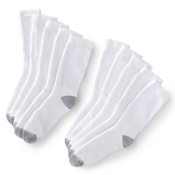 Men's Hanes 10pk. White Crew Socks