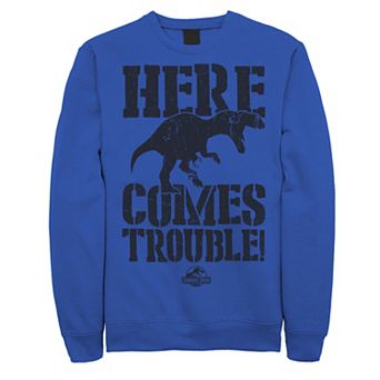 Men's Jurassic Park Here Comes Trouble Fleece Pullover